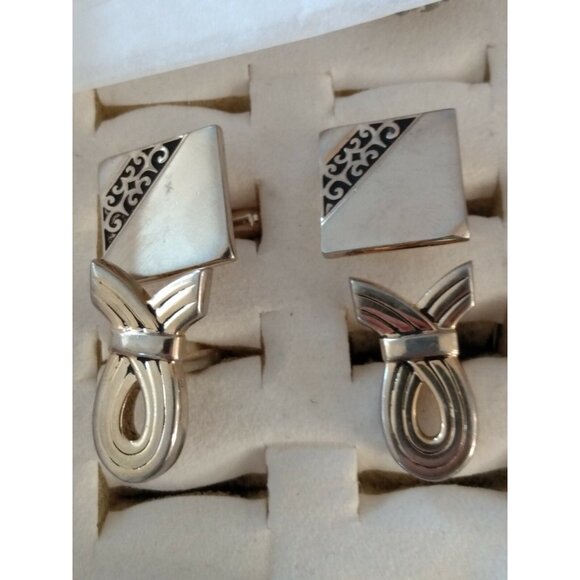 Vintage Swank Cuff Links (2 sets) plus One Swank Brushed Gold Tie Clip - Picture 3 of 8